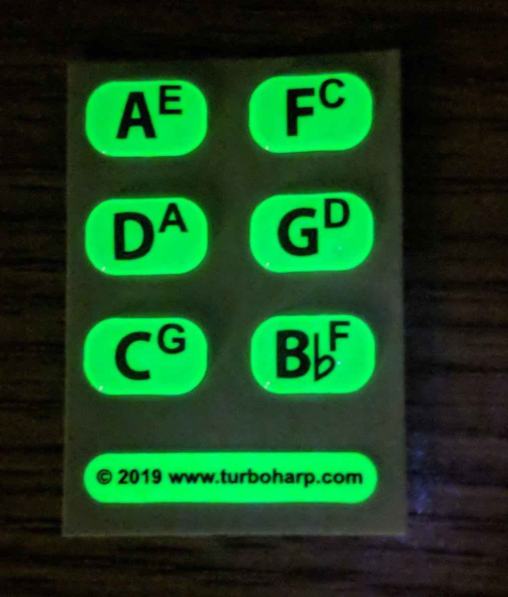 Cross Harp Key Label Set Deluxe GlowintheDark Key Labels
