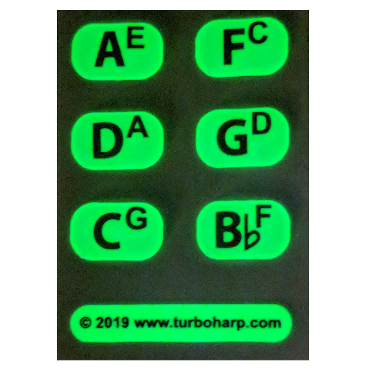 Cross Harp Key Label Set Deluxe GlowintheDark Labels TurboHarp