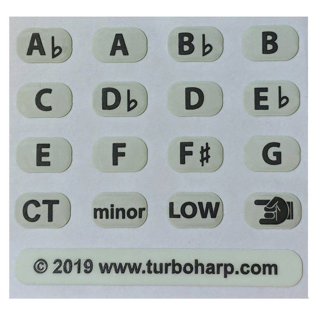 Harmonica Key Label Set of 16