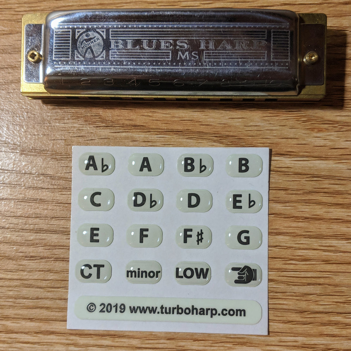 Harmonica Key Label Set of 16 - Deluxe Glow-in-the-Dark Key Labels ...