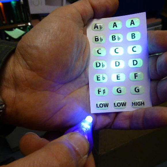 TurboHarp Mini Blacklight Keychain - With Lights On
